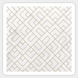 Golden Marble Square Floor Pattern Sticker